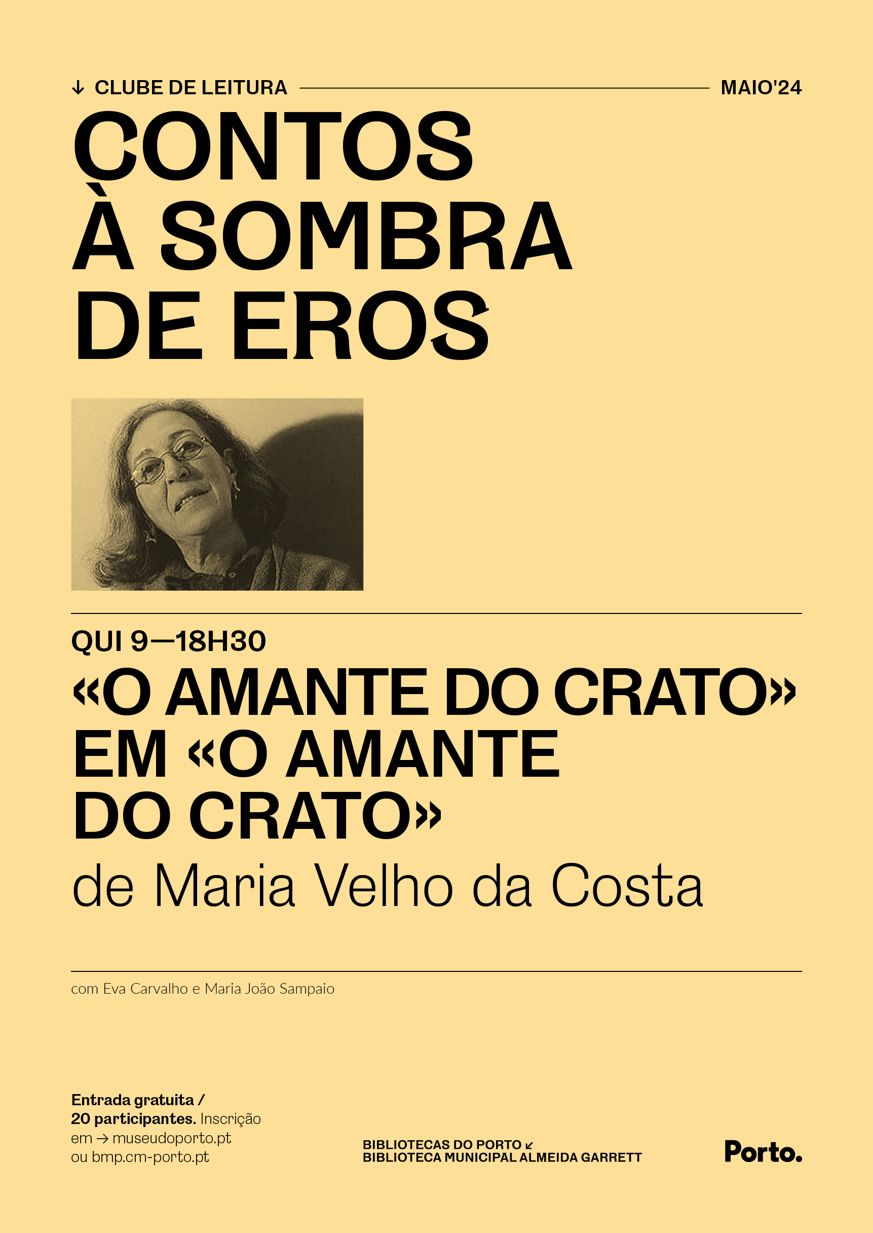 Clube de Leitura - Contos à Sombra de Eros| maio | Bibliotecas Municipais  do Porto